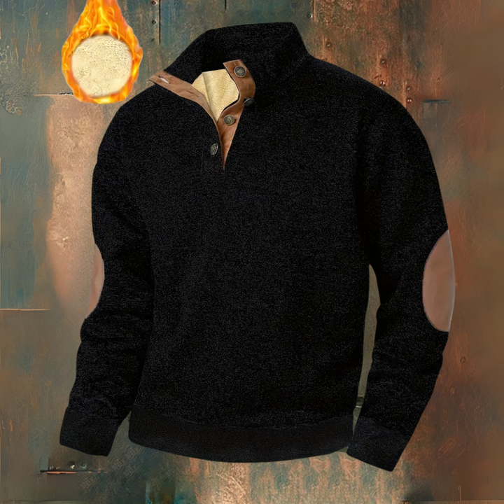 Ruben™️ | Warme fleece sweater met knoopsluiting